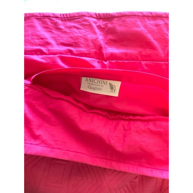 Anichini Produced by Quagliotti Cotton Quilted Modern Matelasse Italian Sham Hot Pink For Sale In Miami - Image 6 of 6