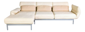 Plura Corner Sofa in Light Beige Leather from Rolf Benz
