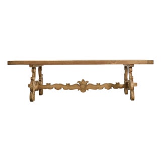 19th C. Spanish Baroque Bleached Oak Farmhouse Dining Table For Sale