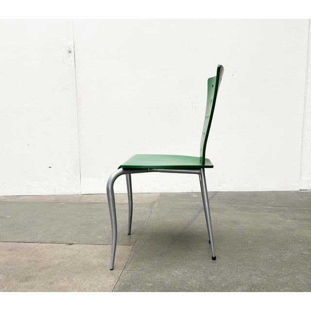 Postmodern Italian Green Side Chair, 1980s For Sale - Image 16 of 18