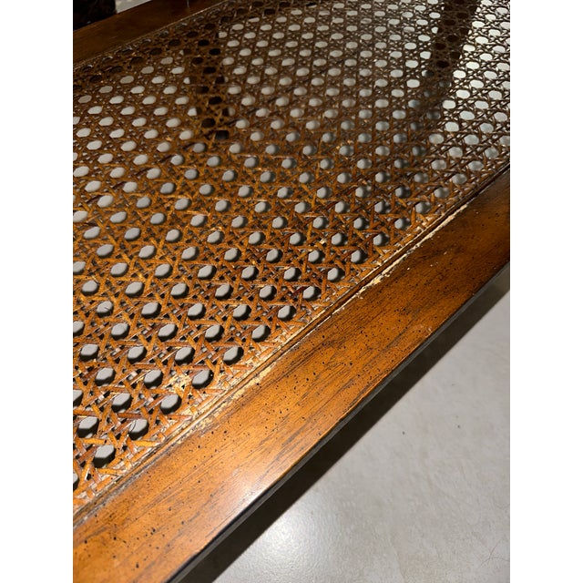 Vintage Drexel 3-Drawer Console Table / Buffet Server With Cane Shelf For Sale In Orlando - Image 6 of 11