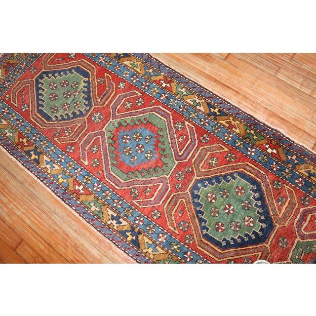 Antique Zabihi Collection Persian Heriz Runner - 2'7" x 8'10" For Sale - Image 9 of 10