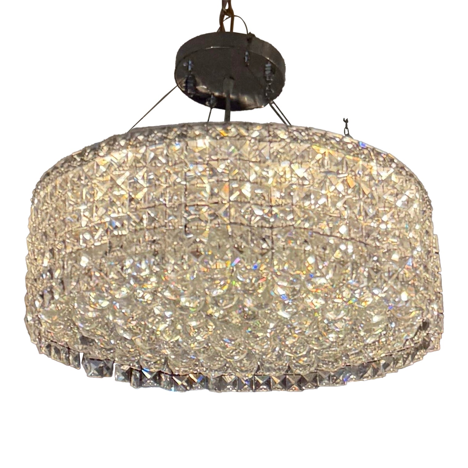 James R. Moder Swarovski Crystal Drum Chandelier, Semi Flush Mount ...