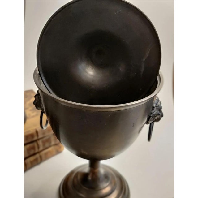 Vintage Regency Style Chestnut Urn With Lion Head Ring Handles ~ a Pair For Sale In Atlanta - Image 6 of 7