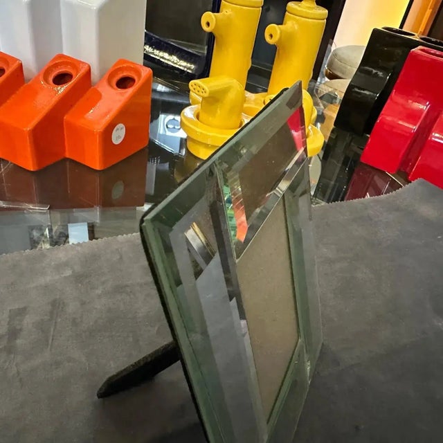 Glass 1970s Mid-Century Modern Mirror and Glass Italian Picture Frame For Sale - Image 7 of 13