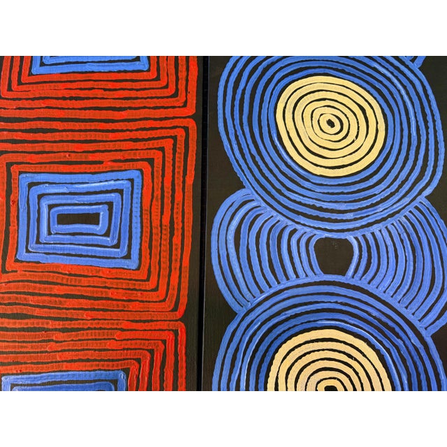 Triptych Australian Aboriginal Paintings Tingari Ronnie Tjampitjinpa For Sale - Image 15 of 18