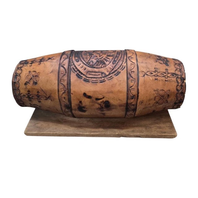 Antique Western Style Mounted Bull Horns on Wooden Base – Early 1900s Frontier Decor For Sale - Image 9 of 9