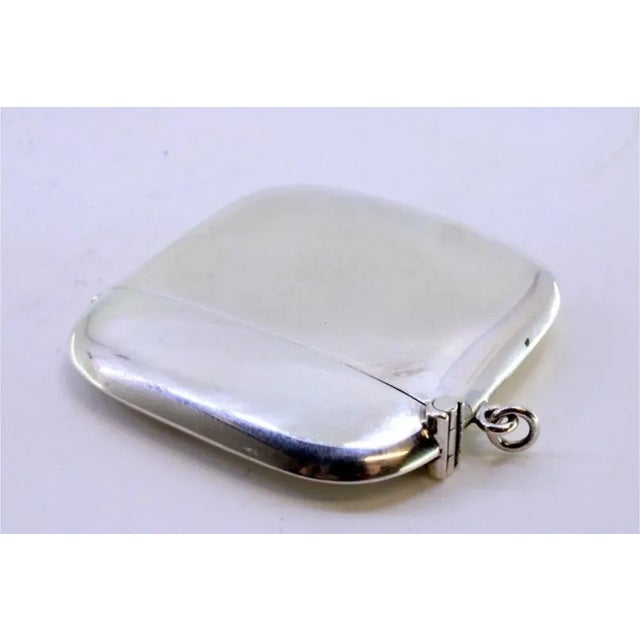 Plain Silver Matchbox with Beveled Corners and Hanging Ring For Sale - Image 4 of 7