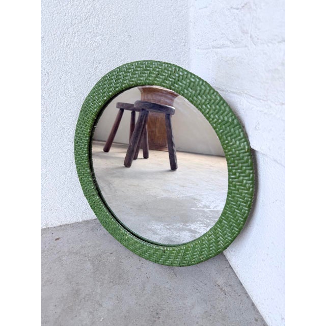 Round Wicker Mirror, 1960s For Sale - Image 11 of 18
