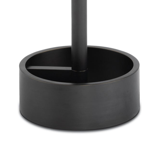 Myles Accent Table Large, Oil Rubbed Bronze with Marble Top For Sale - Image 4 of 6