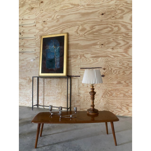 1970s Charming Carved Wood Turned Lamp For Sale - Image 5 of 10