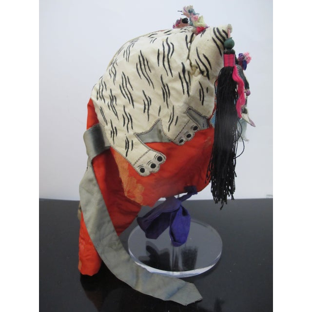 Antique Chinese Elaborate Embroidered Dragon Tiger Foo Dog Festival Child Hat For Sale In Portland, OR - Image 6 of 10
