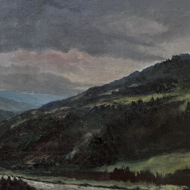 Antique Framed Oil Painting on Canvas of Ardennes Landscape by Rene Toussaint (1902-1971) For Sale - Image 13 of 16