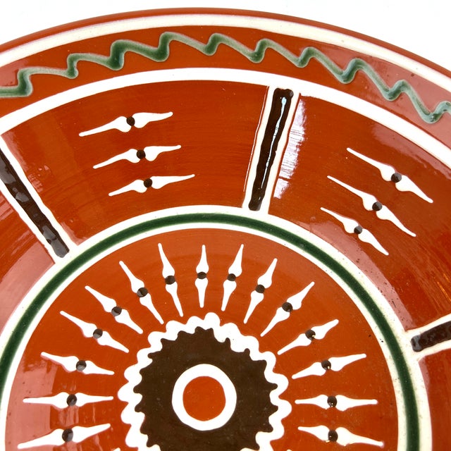 Rustic 1996 Vintage Hand Thrown H & E Pugh Redware Bowl Signed Southwestern Style Art Pottery For Sale - Image 3 of 9