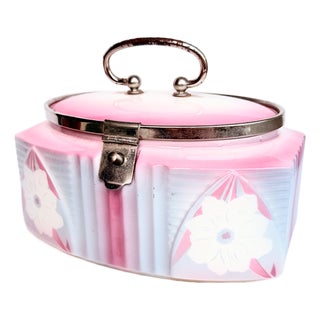 Cookie Tin in Floral Porcelain, 1920s For Sale