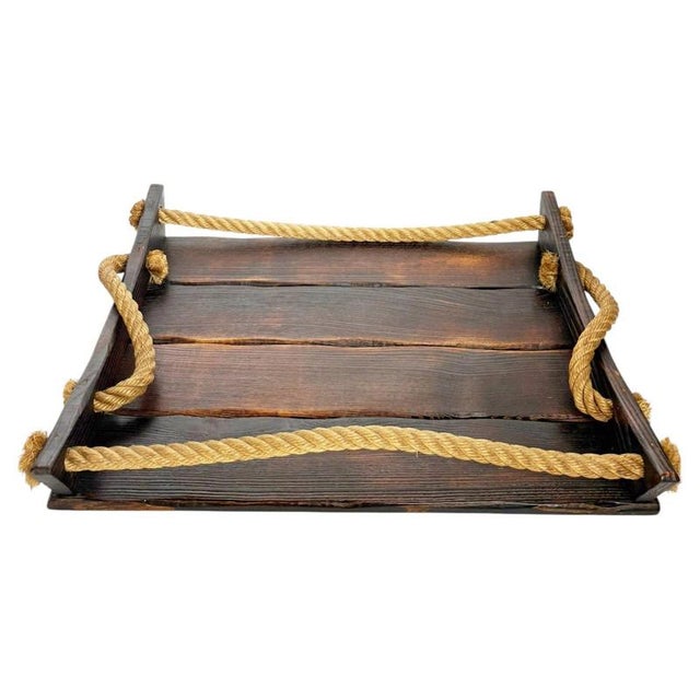 Wood and Rope Tray, France, 1990s For Sale - Image 13 of 13