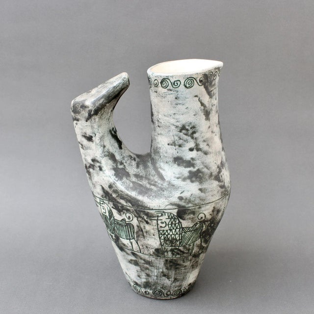 French Ceramic Zoomorphic Pitcher by Jacques Blin, 1950s For Sale - Image 6 of 18