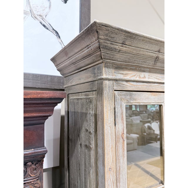 Early 21st Century Arhaus Chorus Theory Reclaimed Pine French Casement Display Cabinet For Sale - Image 5 of 12