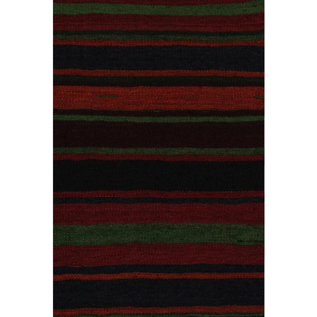 1950s 1950s Vintage Afghan Tribal Kilim Rug With Colorful Stripes For Sale - Image 5 of 7