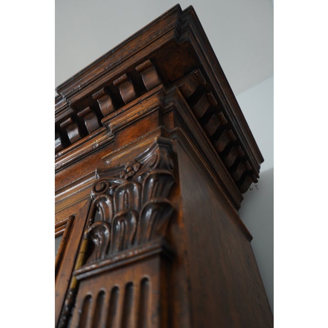 Italian 4 Door Large Walnut Library Bookcase For Sale - Image 13 of 17