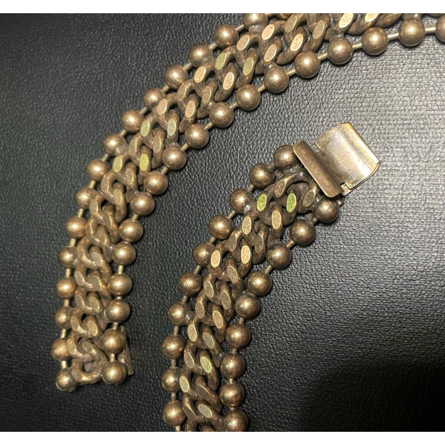 Coro MCM Multi-Row Ball and Curb Link Collar Necklace in Classic Style of Fashion Houses Such as Coro or Rousselet. For Sale - Image 4 of 5