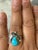 Vintage American Turquoise and Sterling Silver Ring With Leaf Motif - Size 8.25 Lovely ring to pair with jeans, layer with...