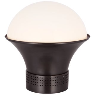 Kelly Wearstler by Visual Comfort Signature Precision Medium Table Lantern in Bronze with White Glass For Sale