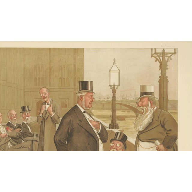 Gold Sir Leslie Ward / Spy, Vanity Fair Political Caricature, Westminster Terrace Scene, 1893, Print For Sale - Image 8 of 11