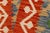 Beige Boho Chic Turkish Kilim Rust Beige Hand-Woven Wool Rug For Sale - Image 8 of 9
