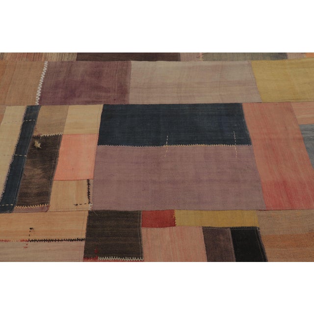 1950s Vintage Turkish Patchwork Rug With Multicolor Geometric Design - Rug & Kilim For Sale - Image 5 of 9