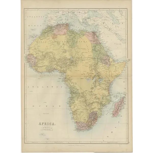 Antique Map of Africa by A & C, 1870 For Sale - Image 4 of 6