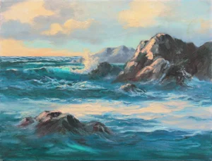 'Pacific Sunset' by Norma Webb, Society of Western Artists, California Woman Artist, Seascape