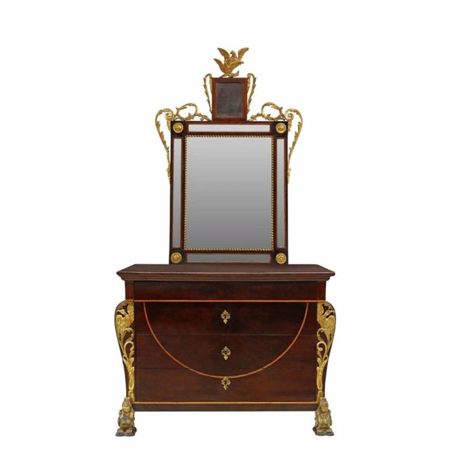 19th Century Spanish Fernandino Empire Style Bombe Commode & Mirror For Sale - Image 11 of 11