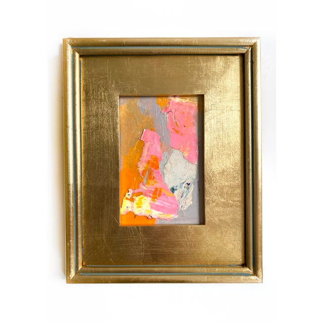 Abstract "Scone With Peach Jam" 2025 Mini Painting by Jessalin Beutler For Sale - Image 3 of 3