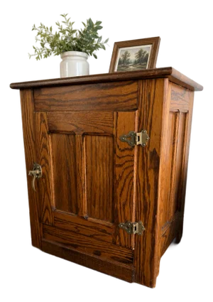 Vintage Solid Oak Mission Style Cabinet | Arts & Crafts Accent Cabinet
