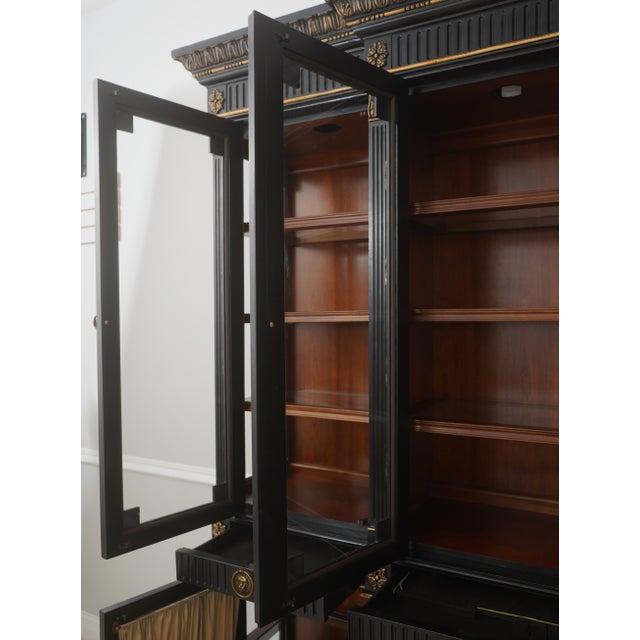 Hickory White Hickory White Regency Black & Gold Breakfront Bookcase For Sale - Image 4 of 18