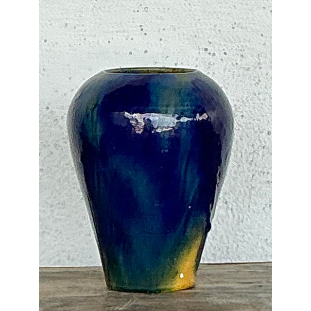 Ceramic Vintage Original Glazed Ceramic Vase For Sale - Image 7 of 12