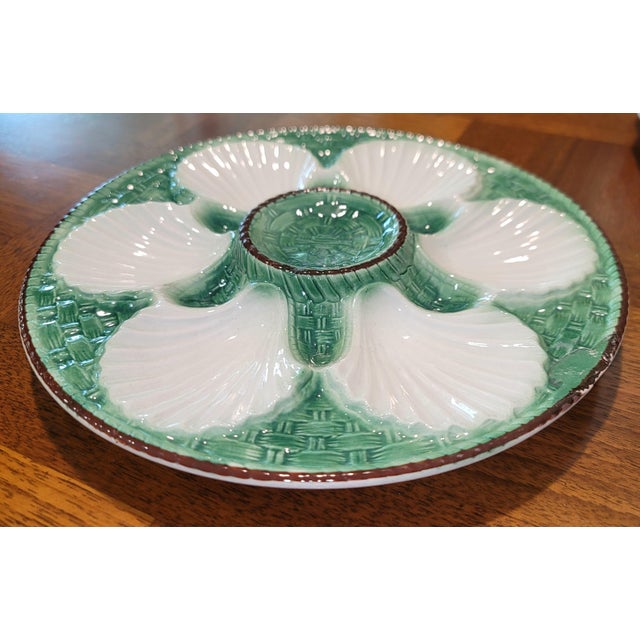 1900s St. Clement Majolica Oyster Plate For Sale - Image 9 of 9
