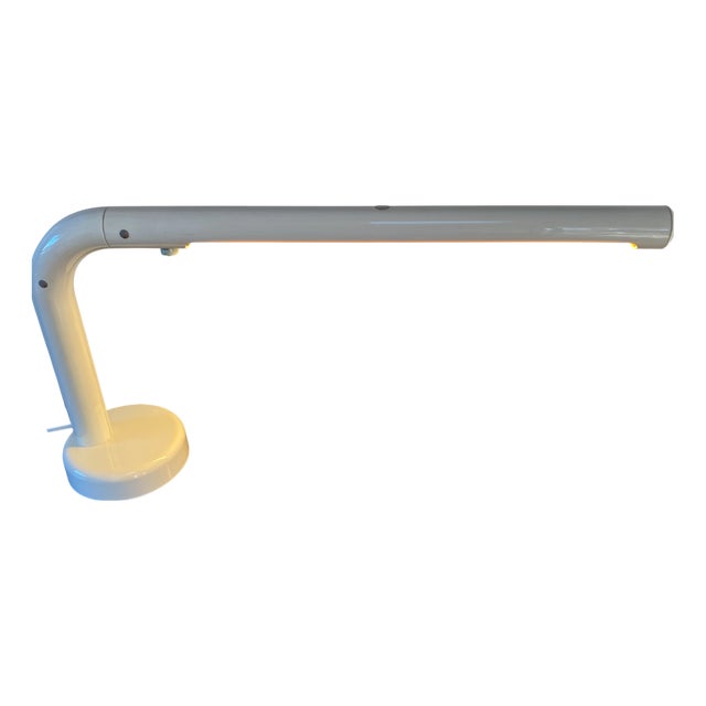 White Tube Desk Lamp by Anders Pehrson for Atelje Lyktan, 1970s For Sale