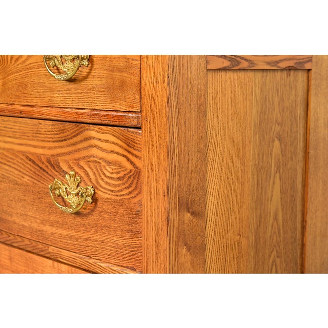 Antique Victorian Carved Oak Dresser or Chest of Drawers, Circa 1890s For Sale - Image 9 of 14