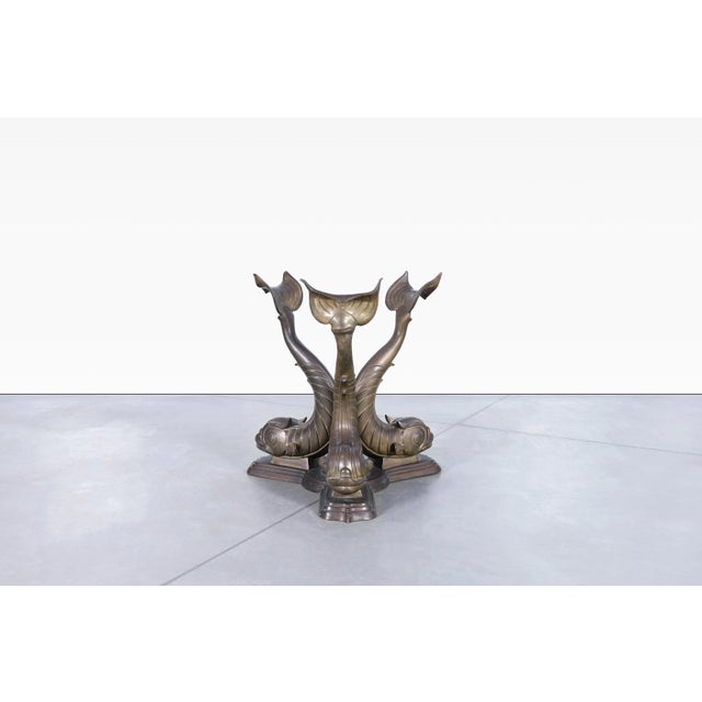 Vintage Italian Bronze Koi Fish Dining Table, 1970s For Sale - Image 4 of 12