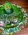 Mid 20th Century Colony Harvest Carnival Green Glass Footed Candy Dish & Lid For Sale - Image 5 of 8
