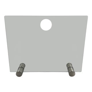 Design/One glass and chrome fireplace screen with brass legs. For Sale