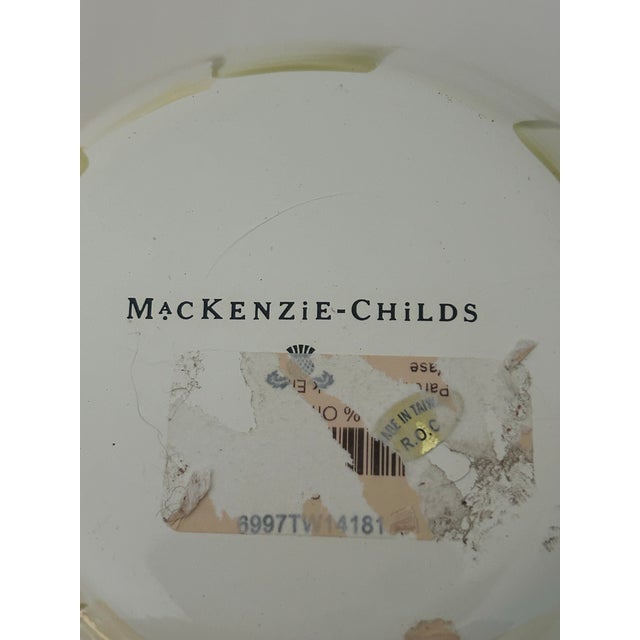 Mackenzie Childs Mackenzie-Childs Parchment Check Metal Enamel Vase For Sale - Image 4 of 5