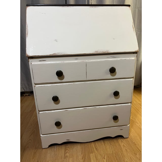 Mid 20th Century Mid-20th Century Refinished Drop-Front Secretary Desk For Sale - Image 5 of 10