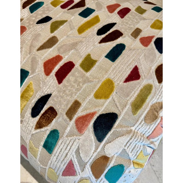 Pair of Vintage Newly Upholstered Ottomans in the Style of Karl Springer For Sale - Image 9 of 10