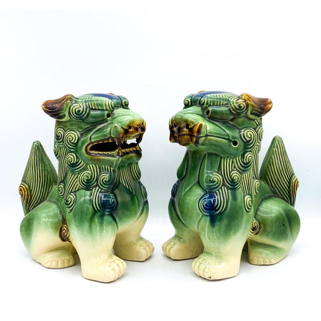 Large 1980's Vintage Chinese Foo Dogs a Pair Chairish