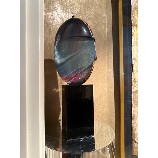 1990s Vintage Dino Rosin Extremely Rare “The Warrior” Chalcedony Glass Sculpture For Sale - Image 5 of 8