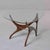 1950s Italian Mid-Century Sculptural Walnut and Brass Cocktail Table With Triangular Glass Top For Sale - Image 5 of 11