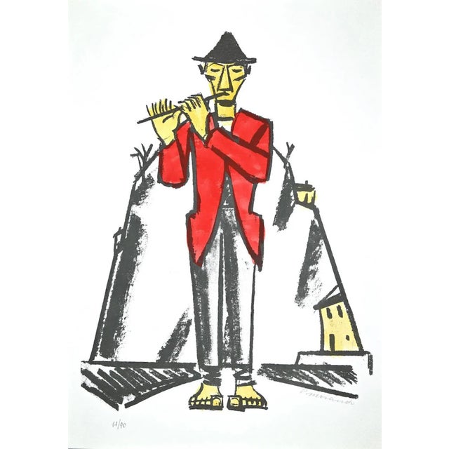 Piper is an original artwork realized by Italian artist Pietro Morando (Alessandria 1889- 1980). Hand-colored lithograph....